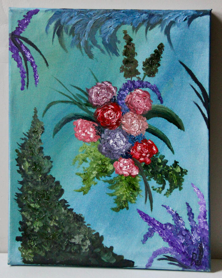 Bouquet on Canvas 11 x 14- $147